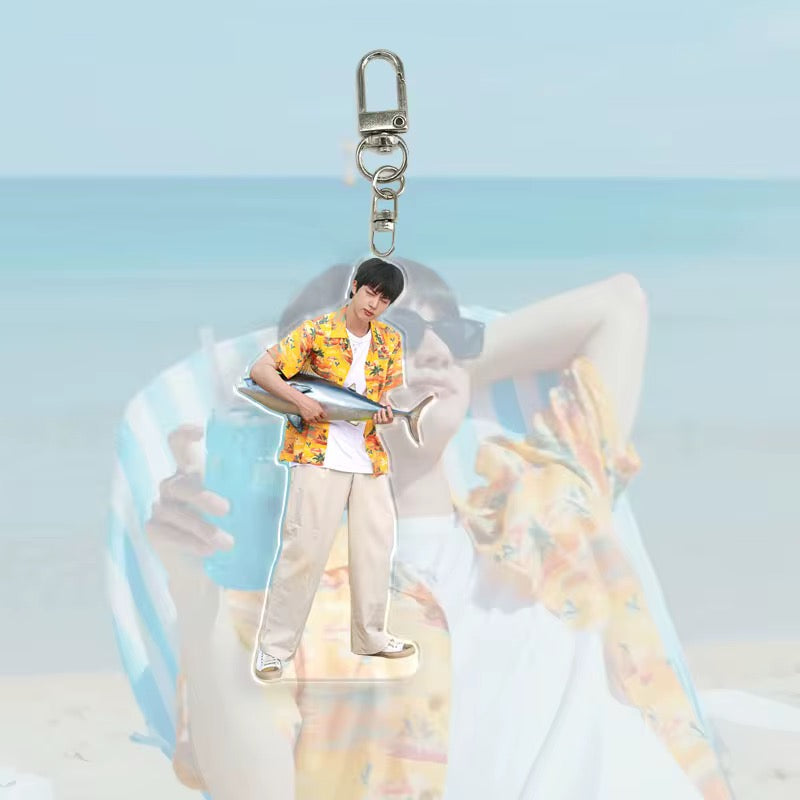 💜 BTS – Random Picked Jin Overalls Acrylic Keychain ✨
