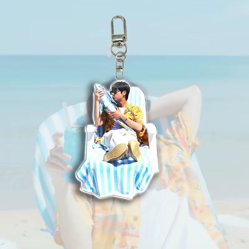 💜 BTS – Random Picked Jin Overalls Acrylic Keychain ✨