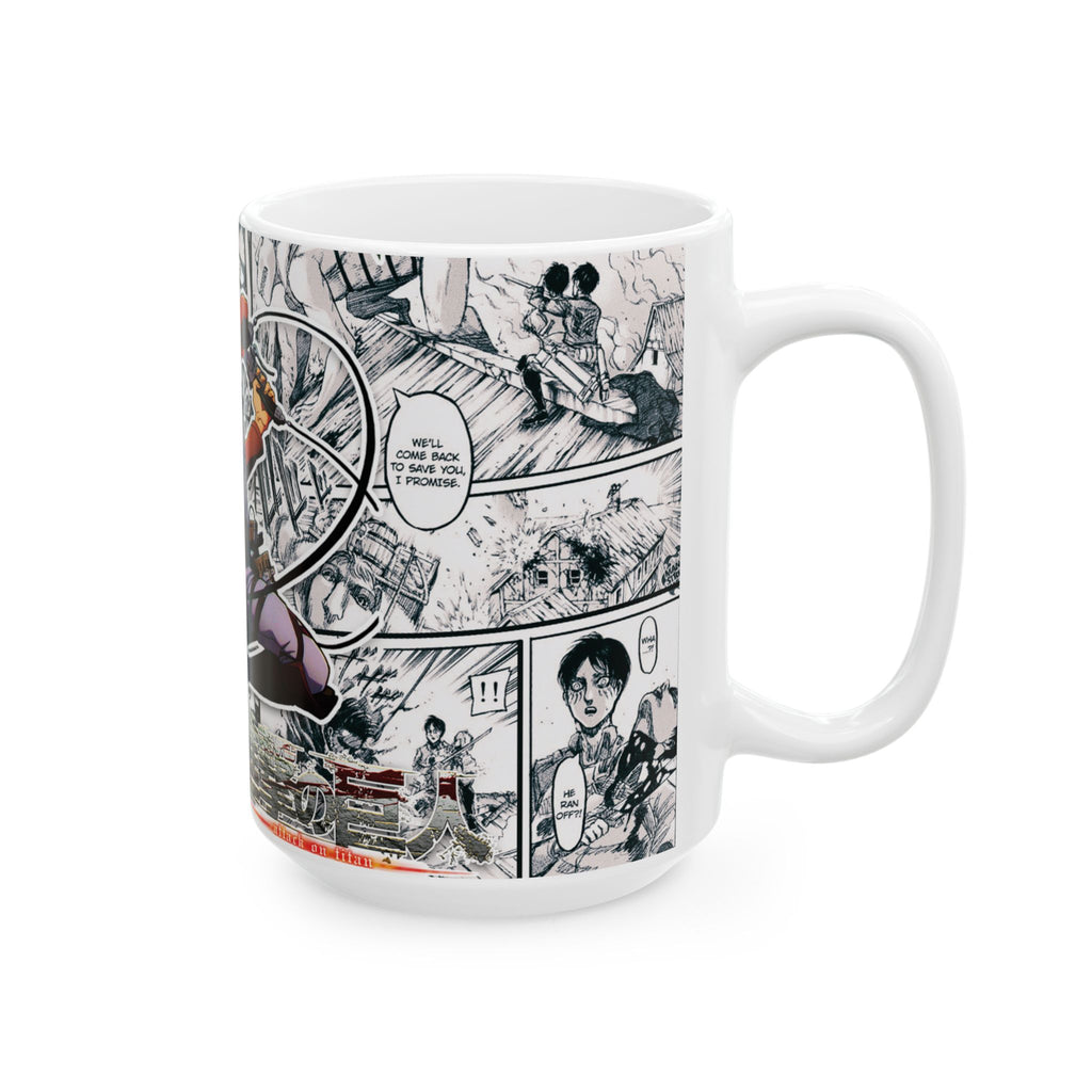 Anime Action Mug – Manga Panel Collage Ceramic Coffee Cup  15oz
