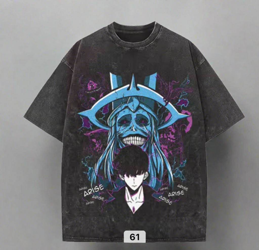 Solo Leveling Anime T-Shirt – Sung Jinwoo Shadow Monarch Graphic Tee