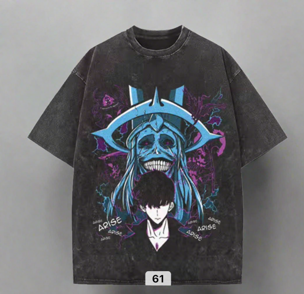 Solo Leveling Anime T-Shirt – Sung Jinwoo Shadow Monarch Graphic Tee