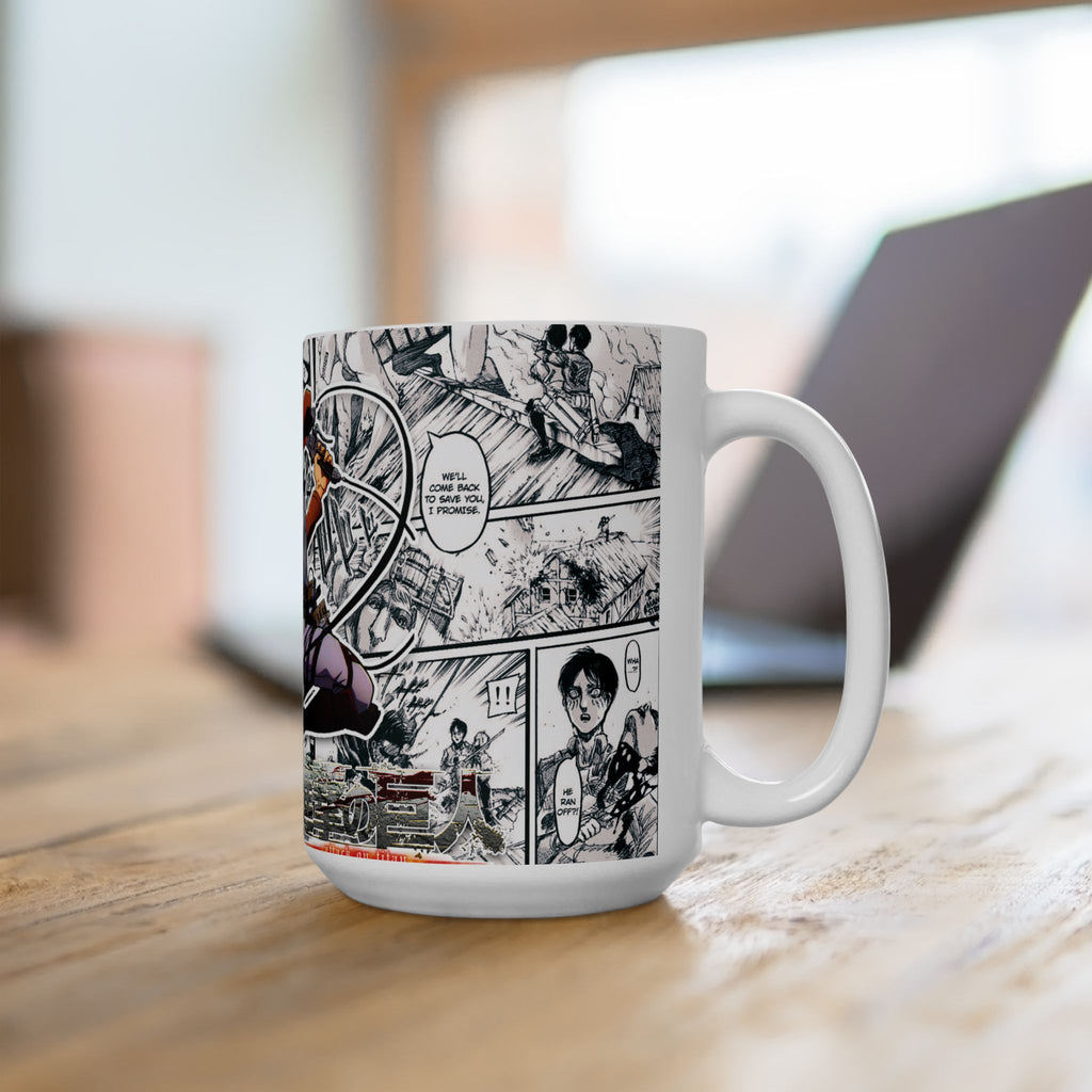 Anime Action Mug – Manga Panel Collage Ceramic Coffee Cup  15oz