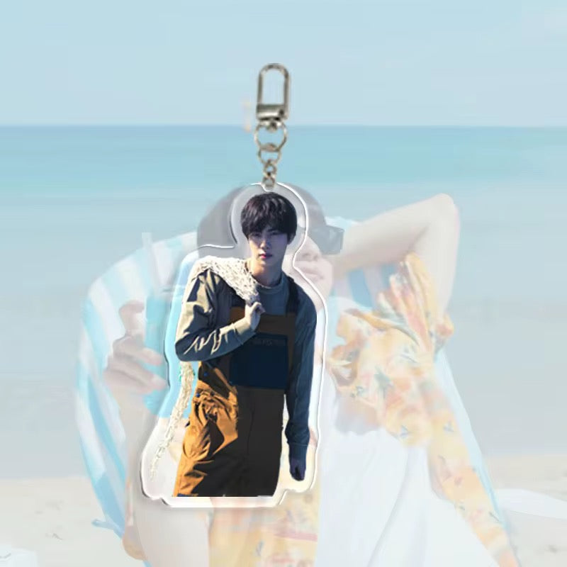 💜 BTS – Random Picked Jin Overalls Acrylic Keychain ✨