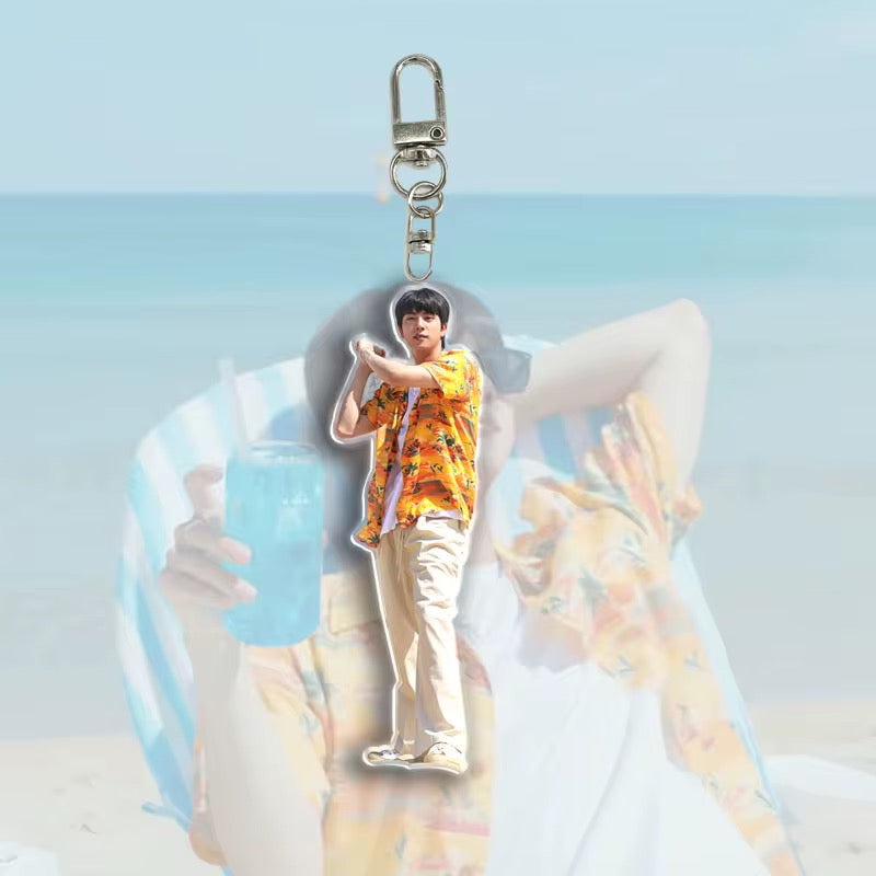💜 BTS – Random Picked Jin Overalls Acrylic Keychain ✨