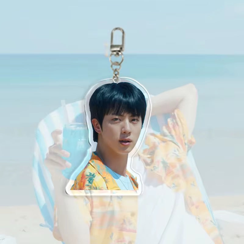 💜 BTS – Random Picked Jin Overalls Acrylic Keychain ✨