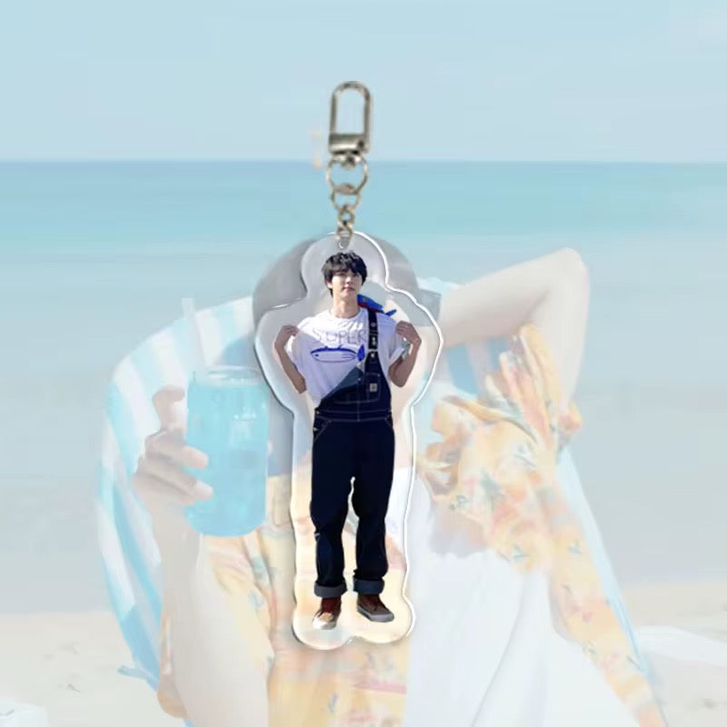 💜 BTS – Random Picked Jin Overalls Acrylic Keychain ✨
