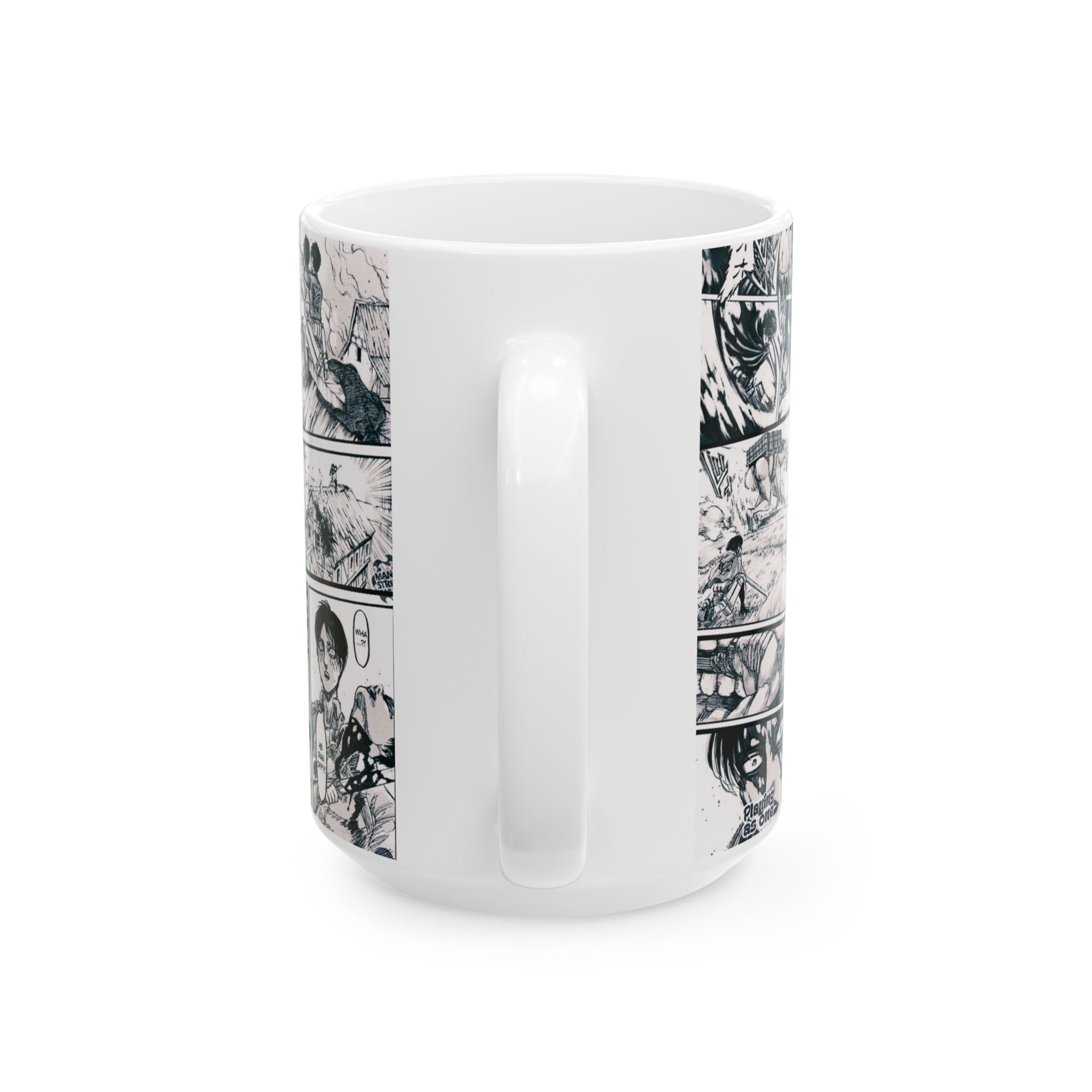 Anime Action Mug – Manga Panel Collage Ceramic Coffee Cup  15oz