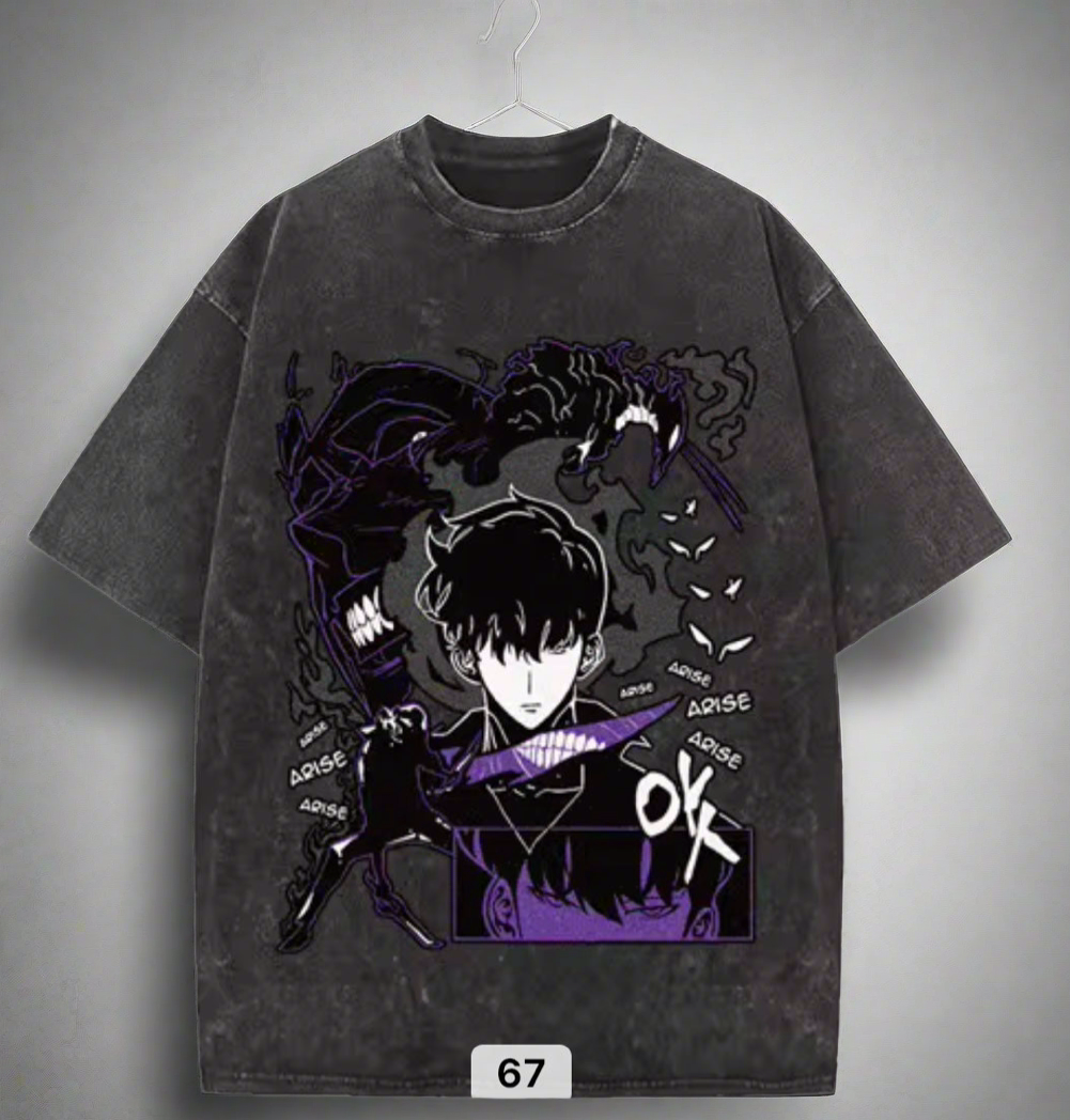 Solo Leveling Anime T-Shirt – Sung Jinwoo Shadow Monarch Graphic Tee