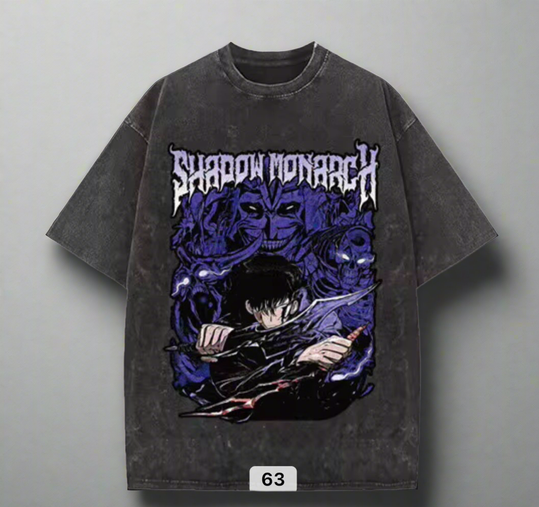 Solo Leveling Anime T-Shirt – Sung Jinwoo Shadow Monarch Graphic Tee