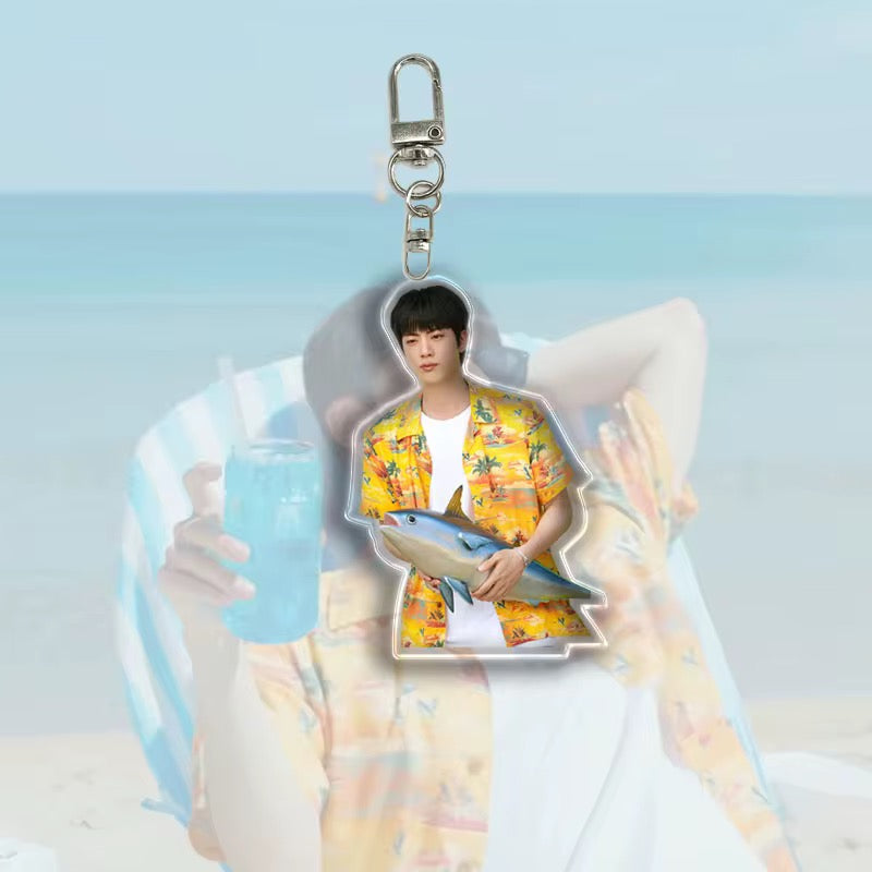 💜 BTS – Random Picked Jin Overalls Acrylic Keychain ✨