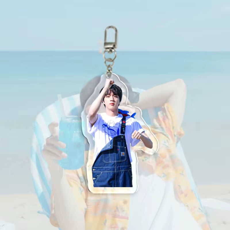 💜 BTS – Random Picked Jin Overalls Acrylic Keychain ✨