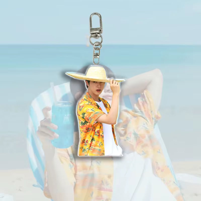 💜 BTS – Random Picked Jin Overalls Acrylic Keychain ✨