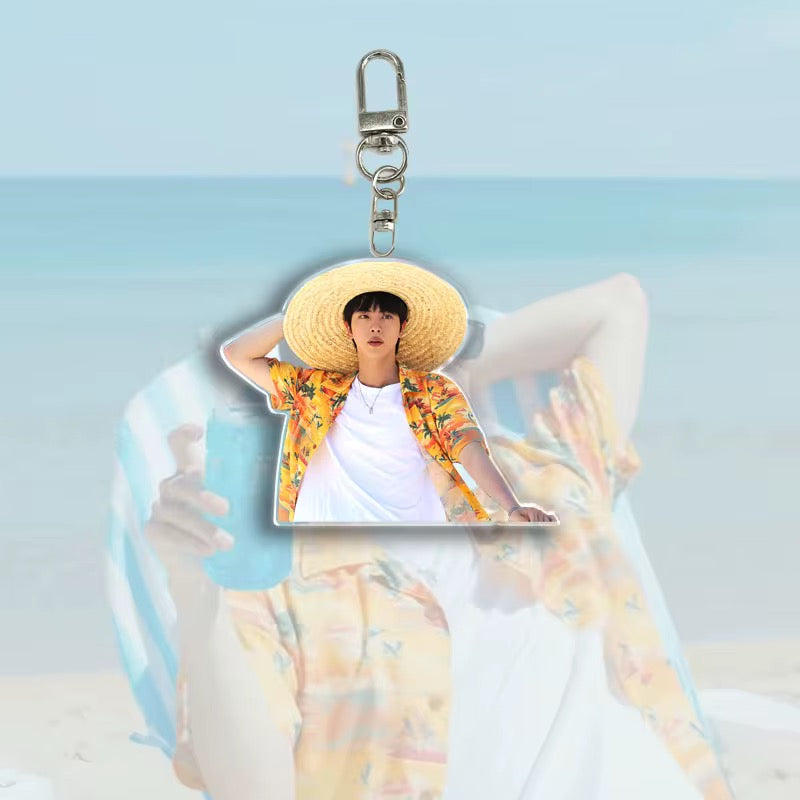 💜 BTS – Random Picked Jin Overalls Acrylic Keychain ✨
