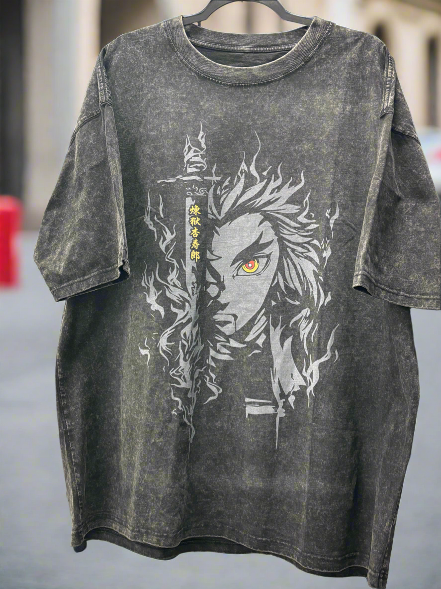 Rengoku Flame Hashira Oversized T-Shirt 🔥