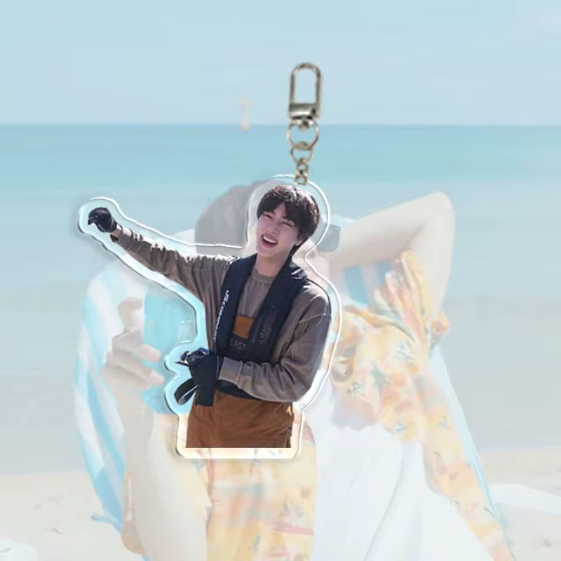 💜 BTS – Random Picked Jin Overalls Acrylic Keychain ✨