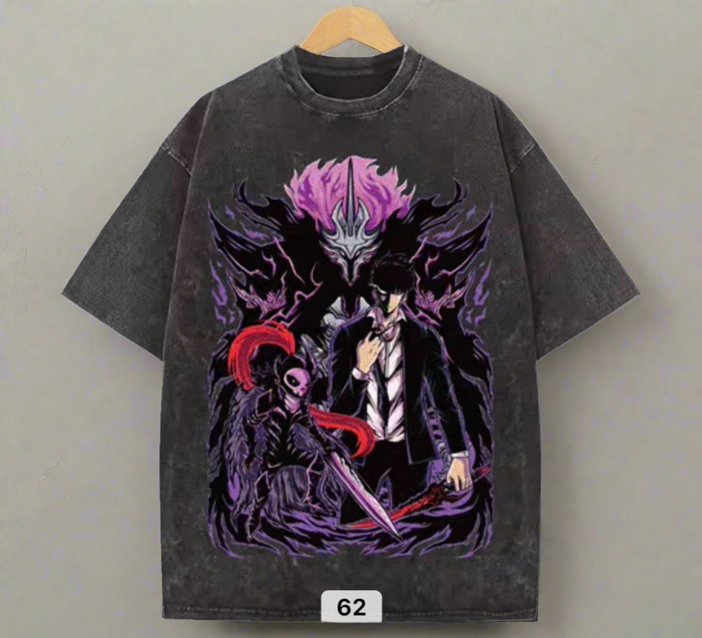 Solo Leveling Anime T-Shirt – Sung Jinwoo Shadow Monarch Graphic Tee