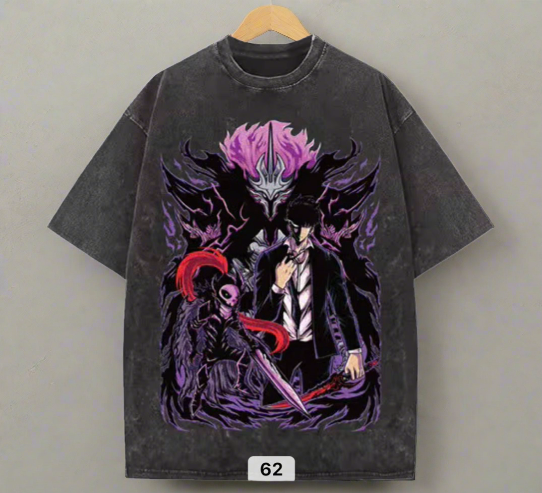 Solo Leveling Anime T-Shirt – Sung Jinwoo Shadow Monarch Graphic Tee
