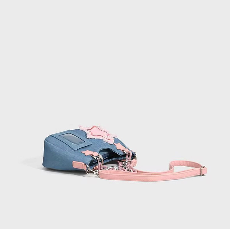 Denim Pink Star Shoulder Bag