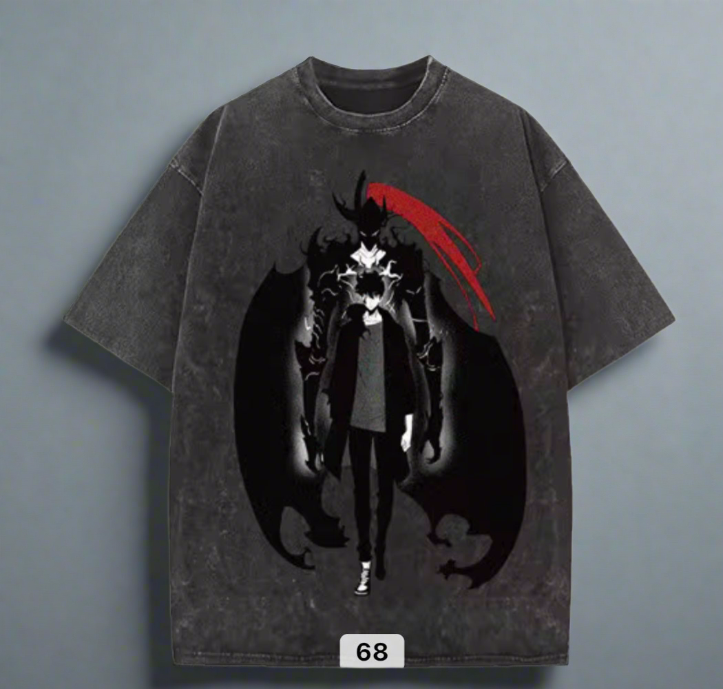 Solo Leveling Anime T-Shirt – Sung Jinwoo Shadow Monarch Graphic Tee